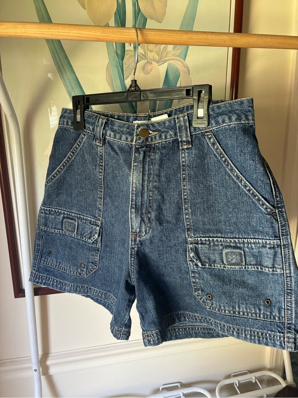 St. John's Bay Blue Denim Shorts with Button Fly